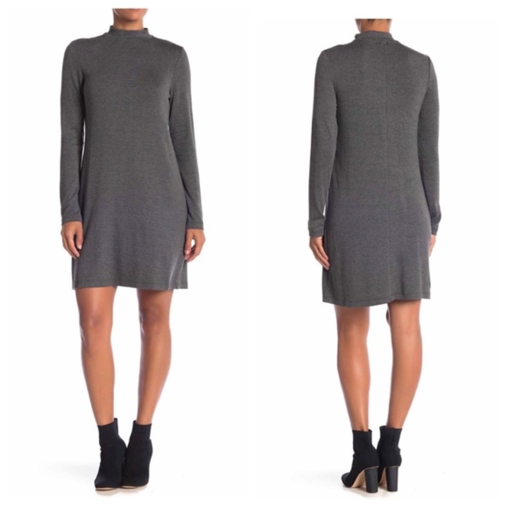 NWT Premise Gray Mock Neck Long Sleeve Dress
